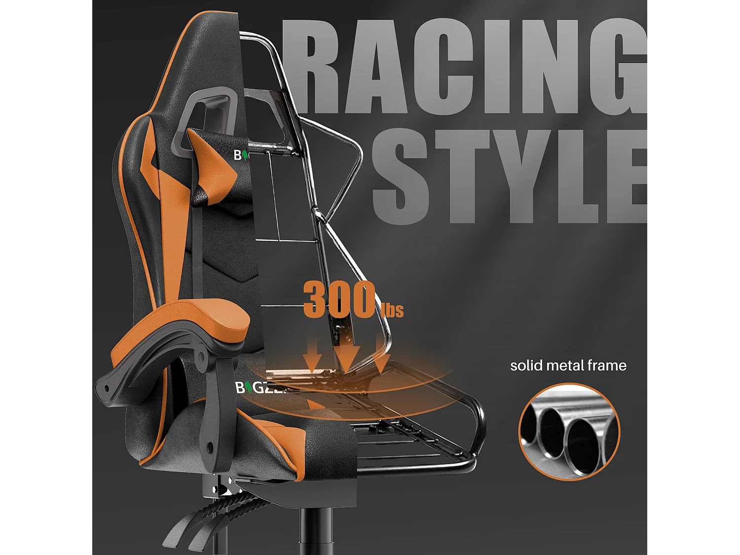 Cadeira de gamã e escritório Ergonomic Computer Desk Chair com apoio de cabeça e suporte lombar