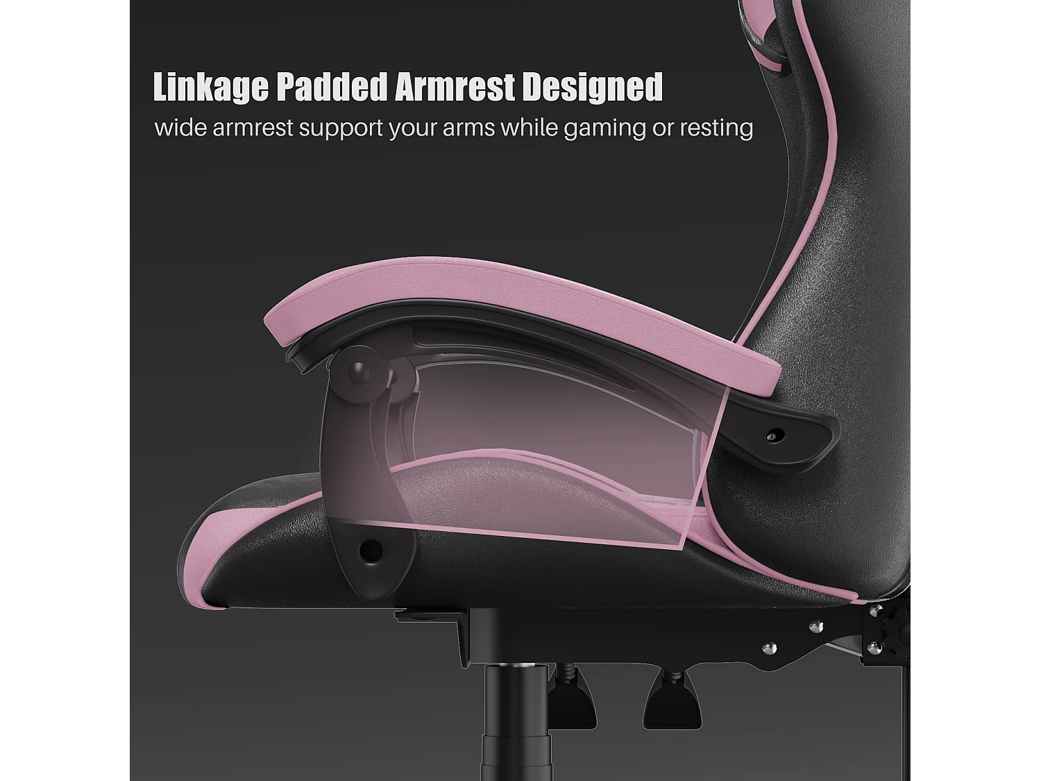 Chaise de bureau de jeu de jeux et de bureaux Ergonomic Computer Hise avec appuie-tête et support lombaire