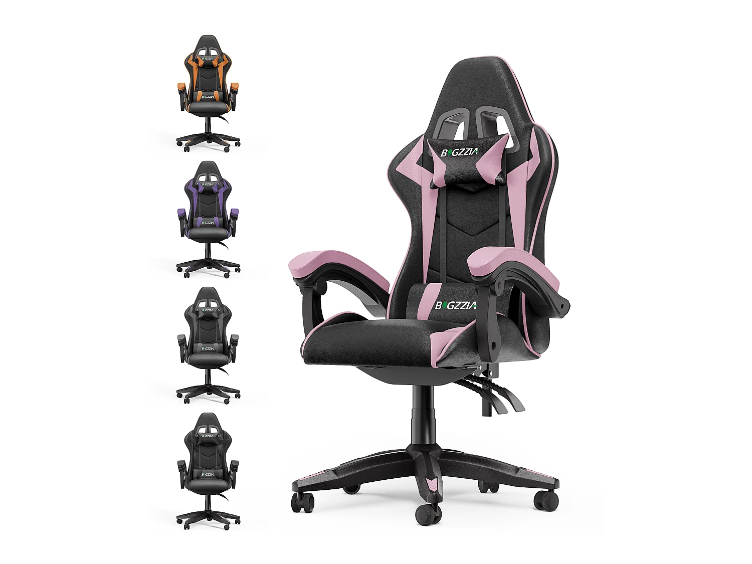 Gaming- en bureaustoel Ergonomische computerbureaustoel met hoofdsteun en lumbale ondersteuning