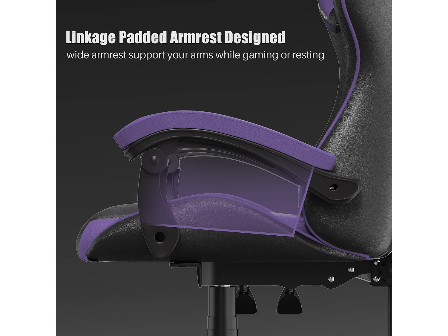 Chaise de bureau de jeu de jeux et de bureaux Ergonomic Computer Hise avec appuie-tête et support lombaire