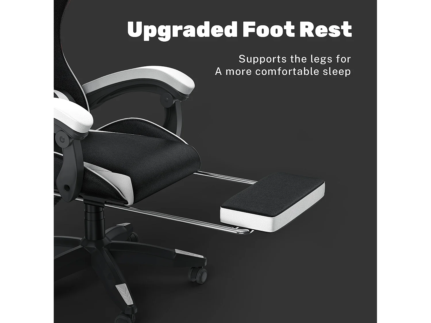 Chaise de jeu ergonomique avec repose-pieds, chaise de bureau et d'ordinateur réglable en hauteur