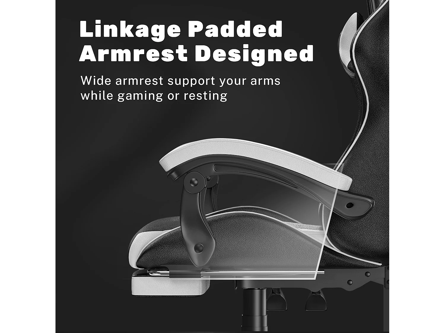 Chaise de jeu ergonomique avec repose-pieds, chaise de bureau et d'ordinateur réglable en hauteur