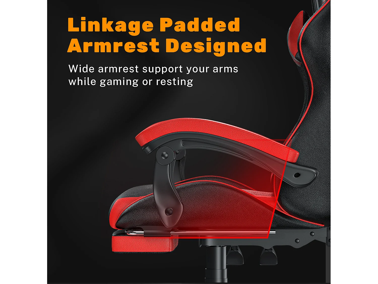 Ergonomische gamestoel met voetensteun, in hoogte verstelbare kantoor- en computerstoel