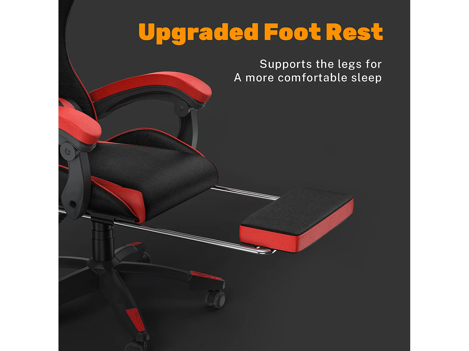 Ergonomische gamestoel met voetensteun, in hoogte verstelbare kantoor- en computerstoel