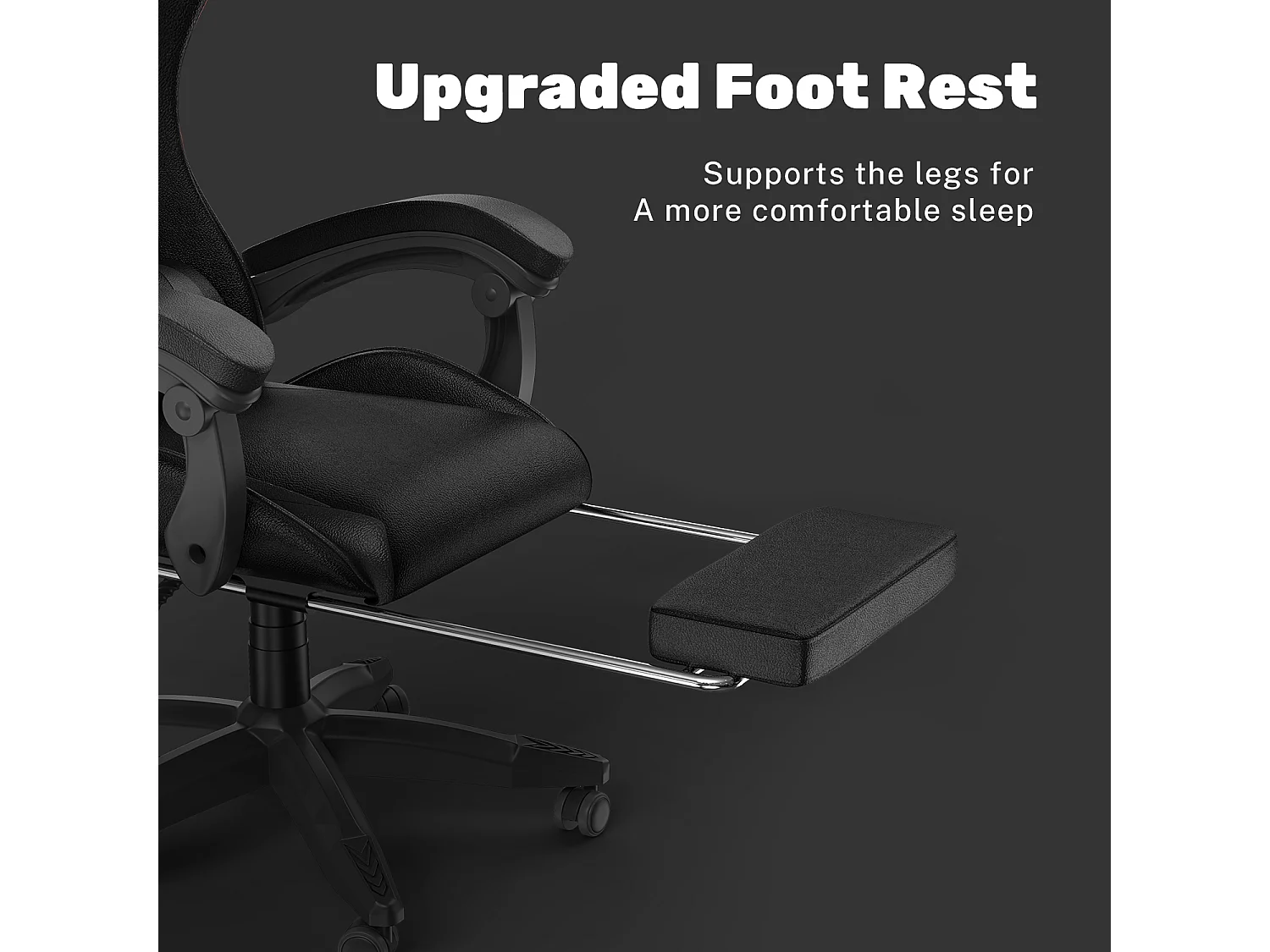 Chaise de jeu ergonomique avec repose-pieds, chaise de bureau et d'ordinateur réglable en hauteur