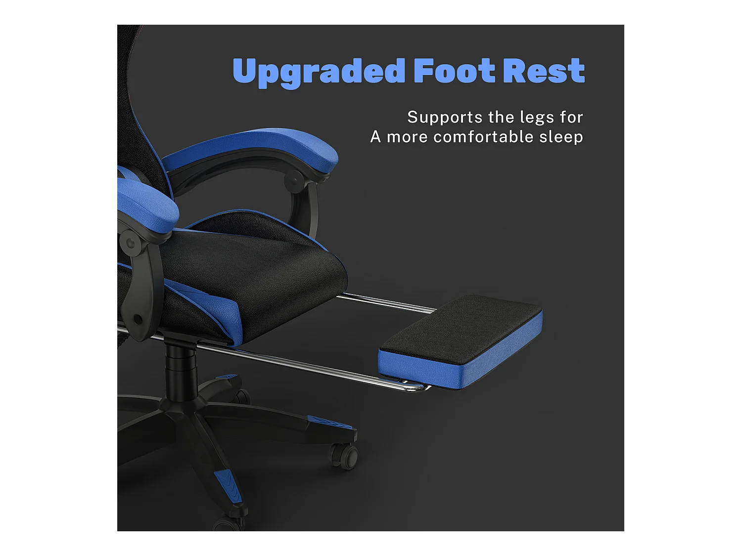 Chaise de jeu ergonomique avec repose-pieds, chaise de bureau et d'ordinateur réglable en hauteur