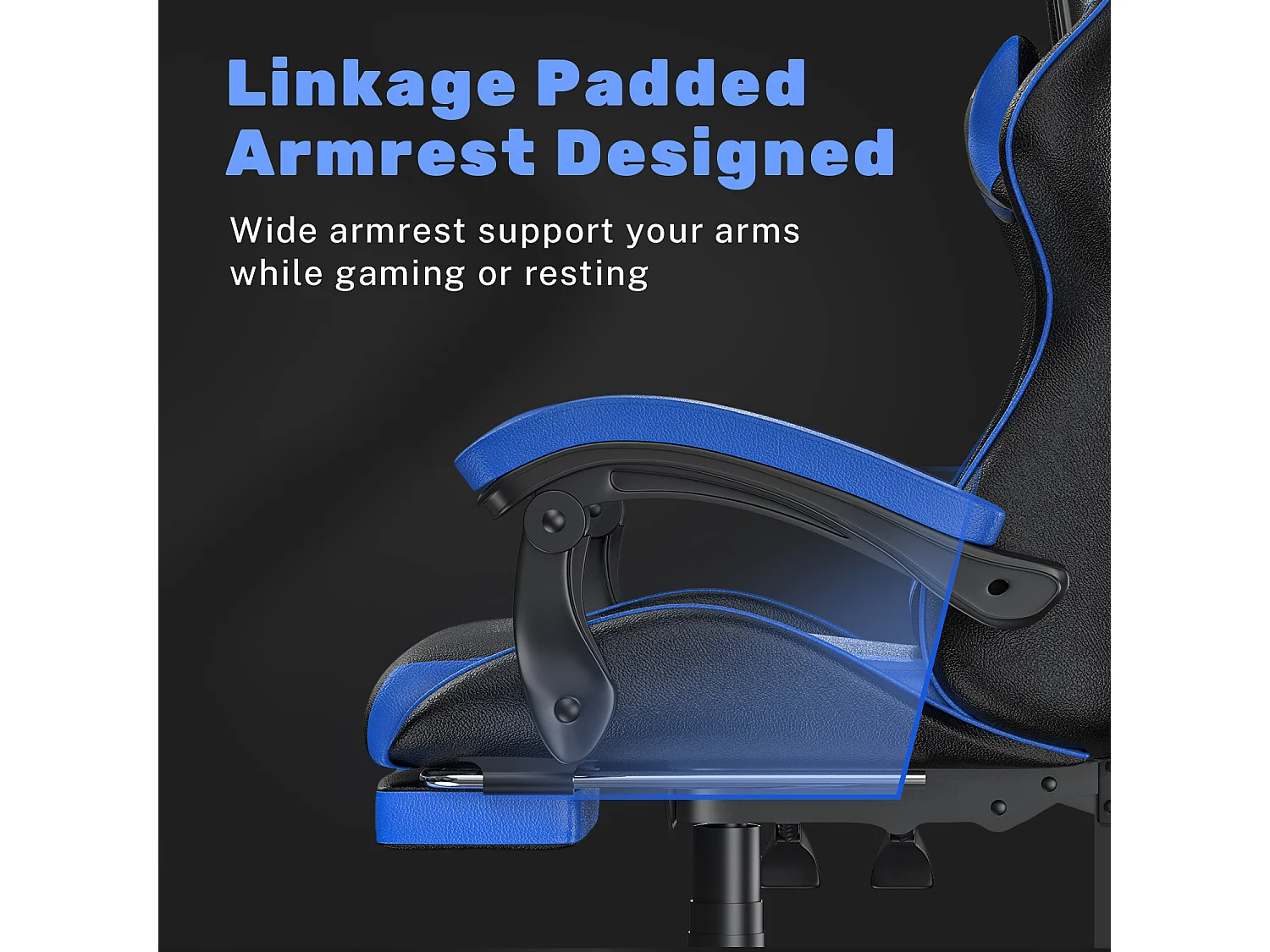 Chaise de jeu ergonomique avec repose-pieds, chaise de bureau et d'ordinateur réglable en hauteur