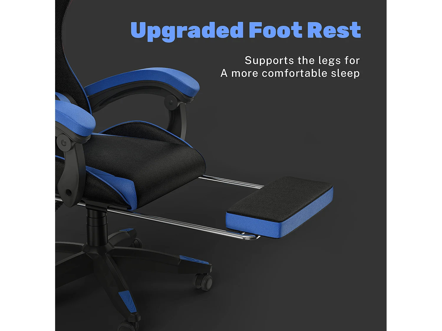 Chaise de jeu ergonomique avec repose-pieds, chaise de bureau et d'ordinateur réglable en hauteur