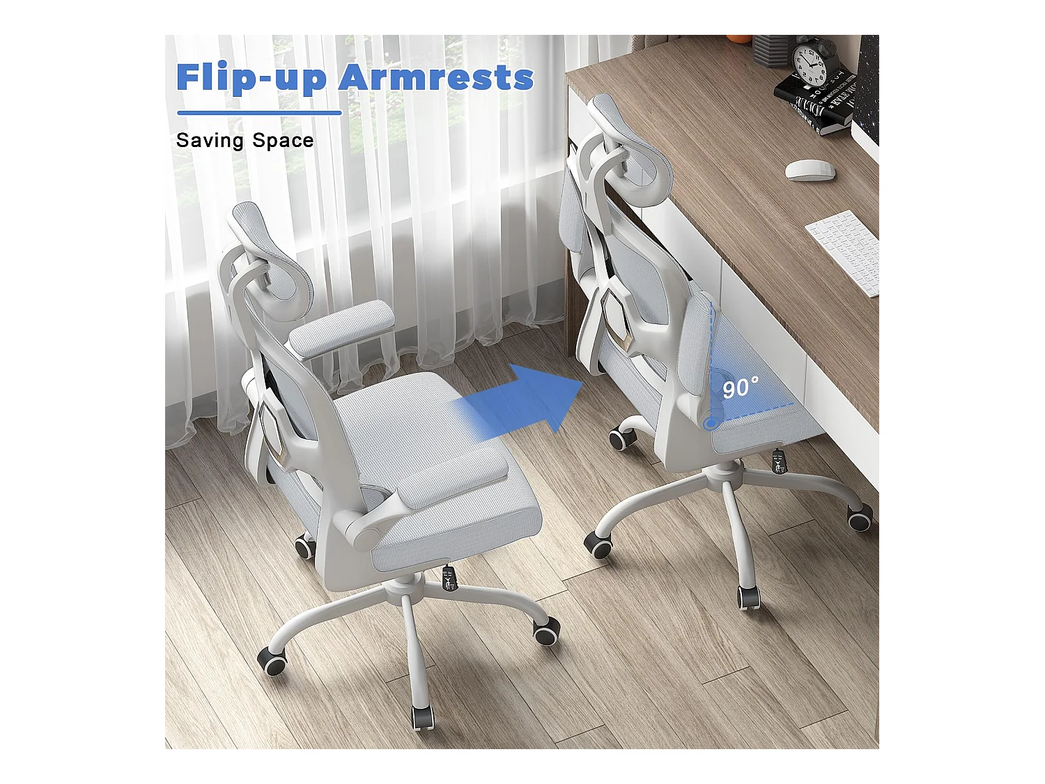 Chaise d'ordinateur pivotante avec fonction de basculement Chaise de direction pour le bureau à domicile