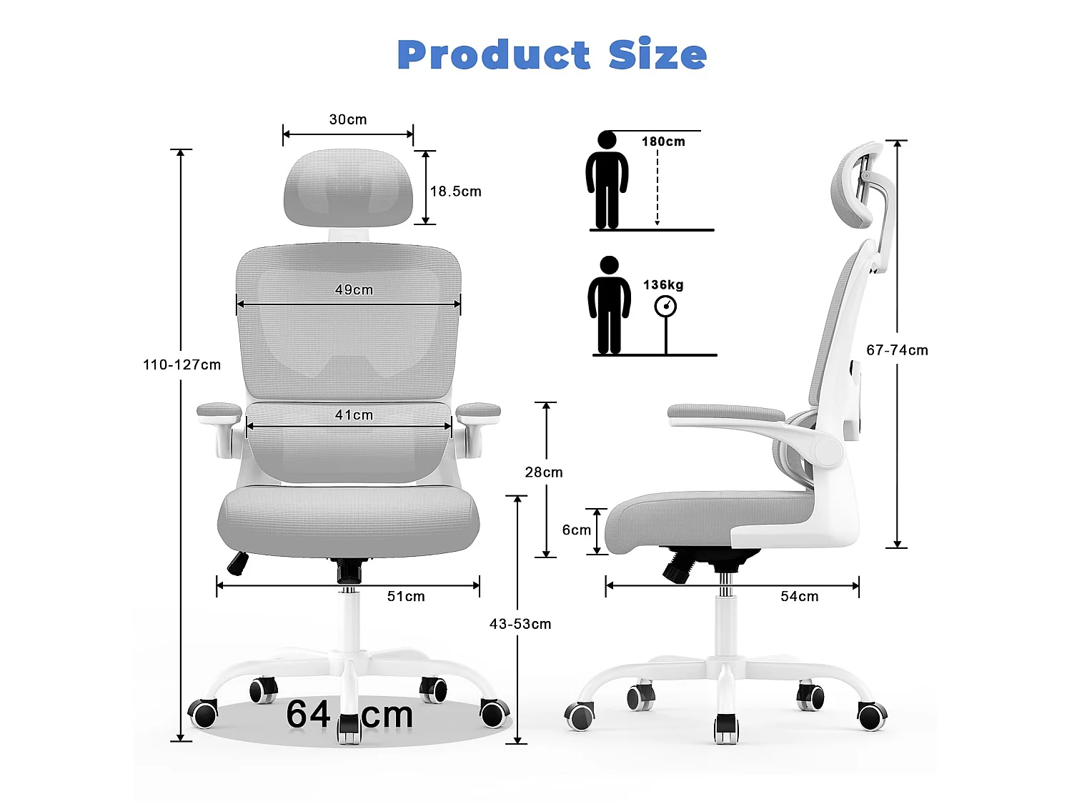 Bureaustoel met schommelfunctie Bestuurdersstoel voor thuiskantoor