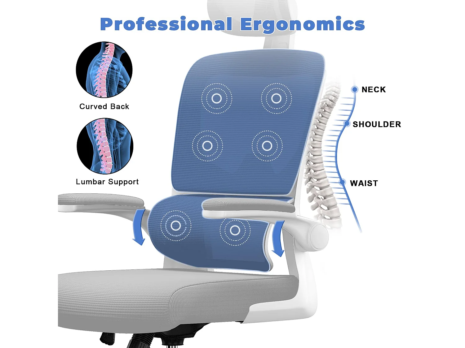 Bureaustoel met schommelfunctie Bestuurdersstoel voor thuiskantoor