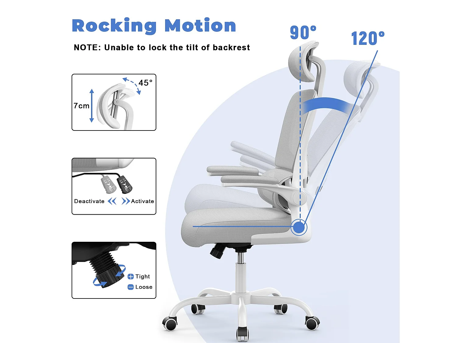 Bureaustoel met schommelfunctie Bestuurdersstoel voor thuiskantoor