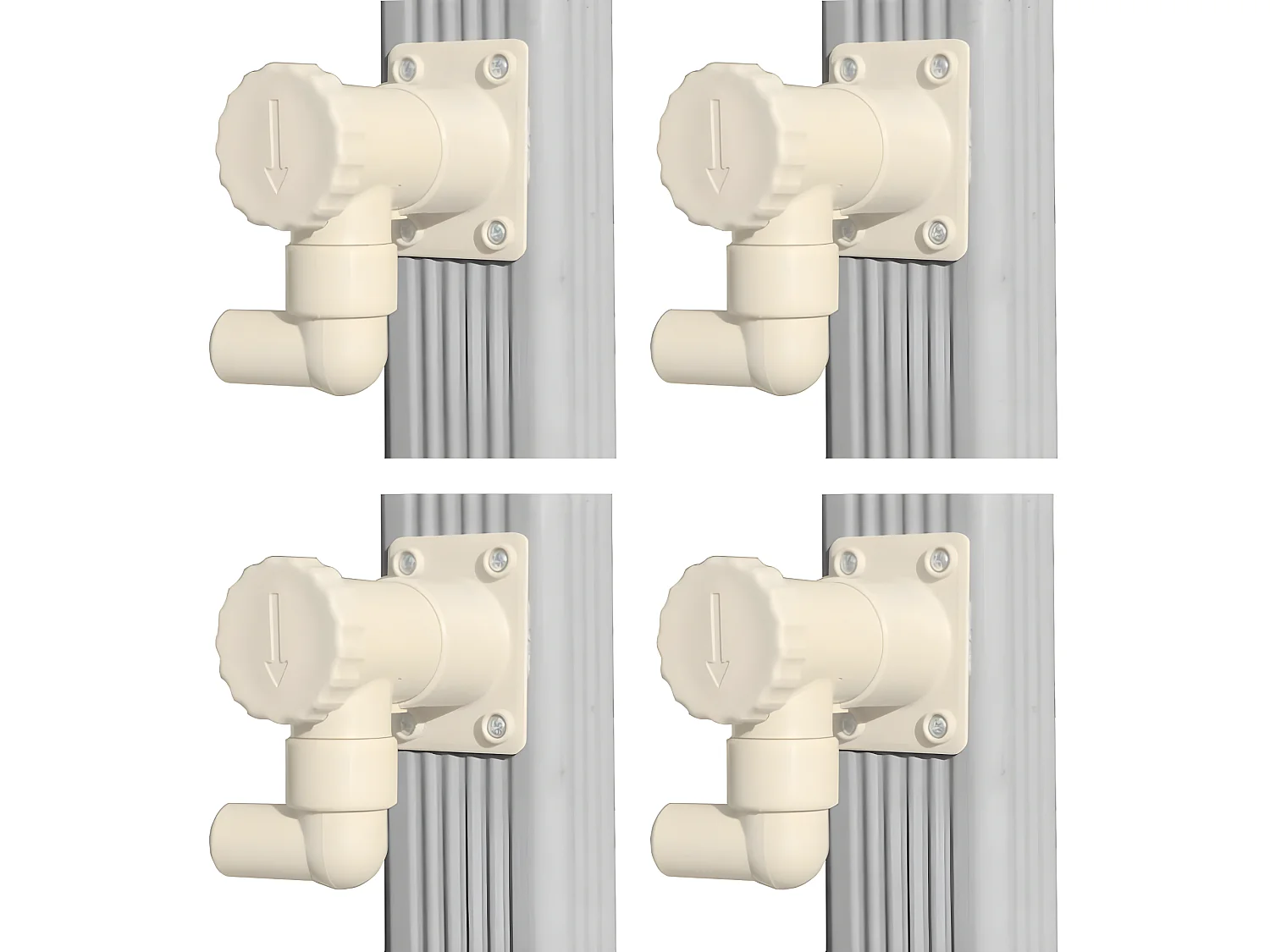 Raccoglitore d'acqua per grondaia rettangolare o quadrata Set di 4