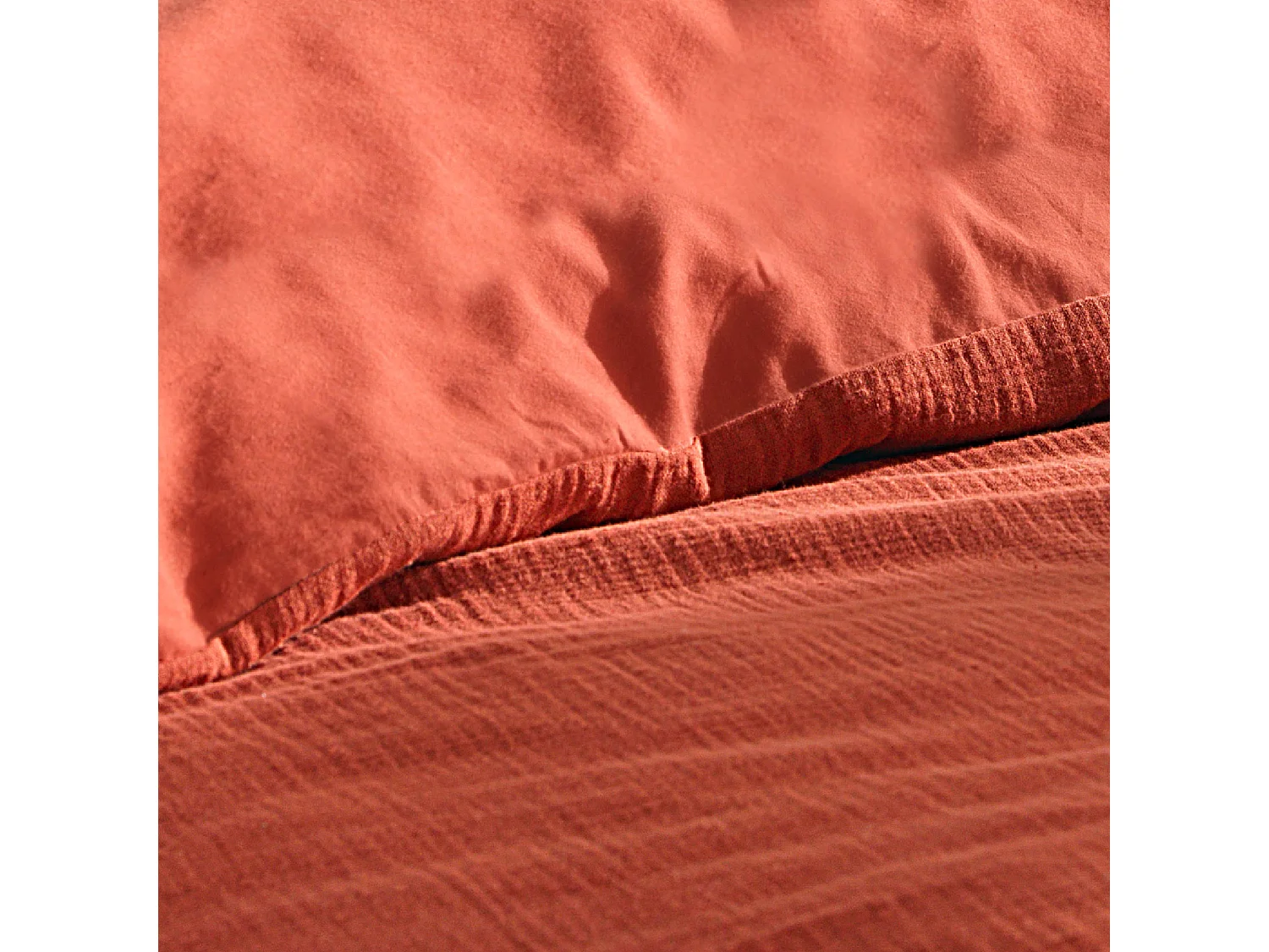 Parure de Lit 3 Pièces "Angelia" 260x240cm Terracotta