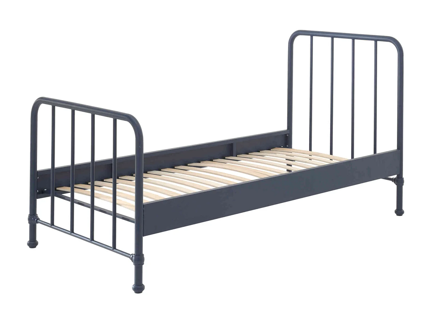 Lit enfant à barreaux en métal 90x200 cm bleu - LT2059