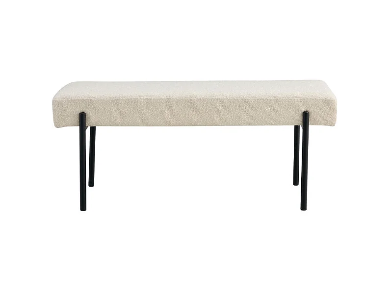Swindon  - Banc en tissu bouclette et métal L100cm - Blanc