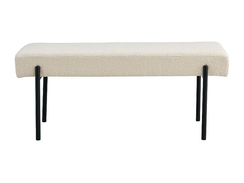 Swindon  - Banc en tissu bouclette et métal L100cm - Blanc