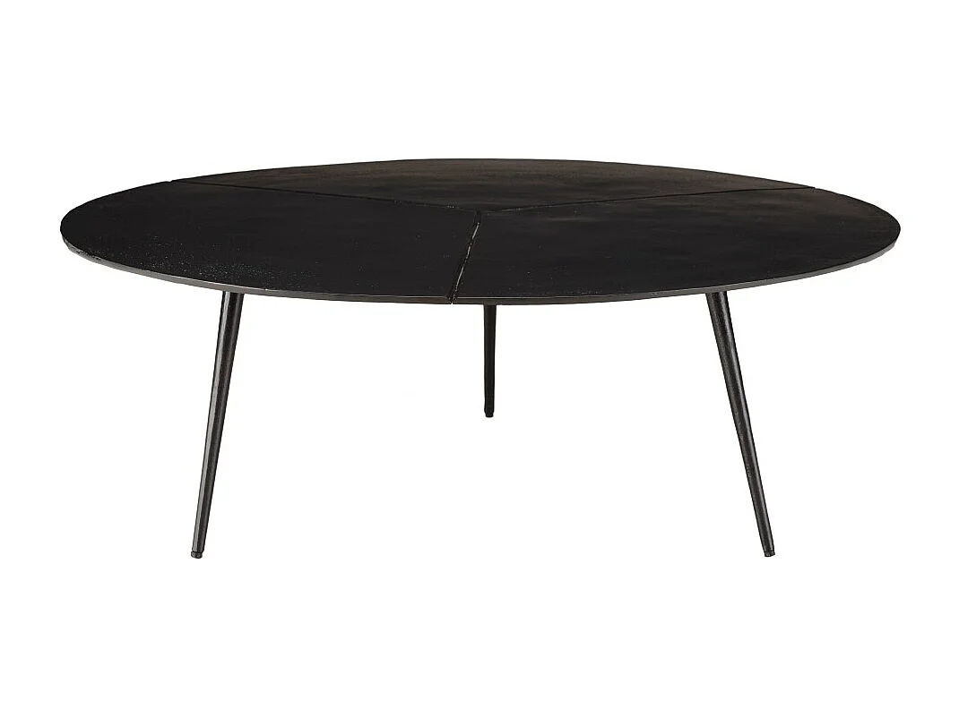 JAMES - Table basse ronde 100x100cm en aluminium noir mat
