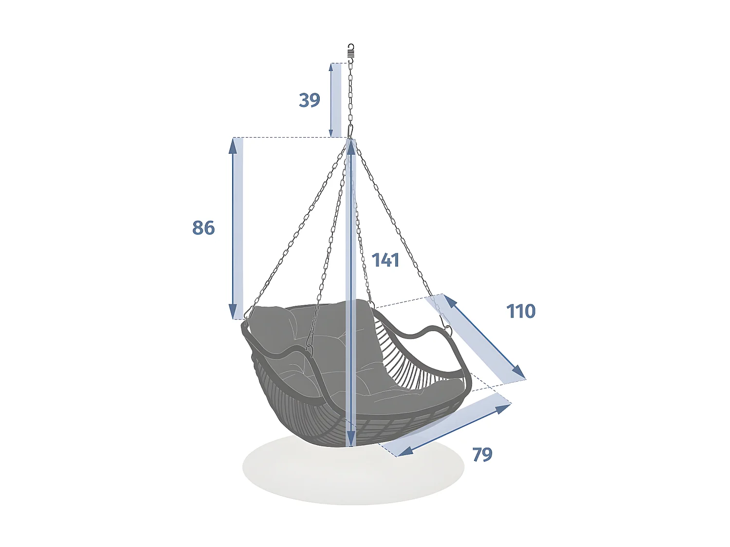 Loveuse à suspendre Gibraltar ardoise Hespéride