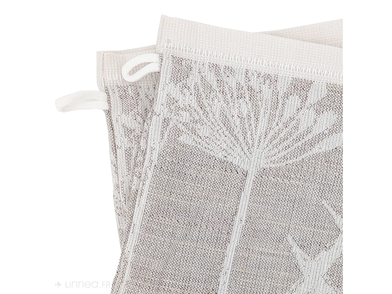 Lot de 2 gants de toilette coton 16x21 cm collection DRY DANDELION beige