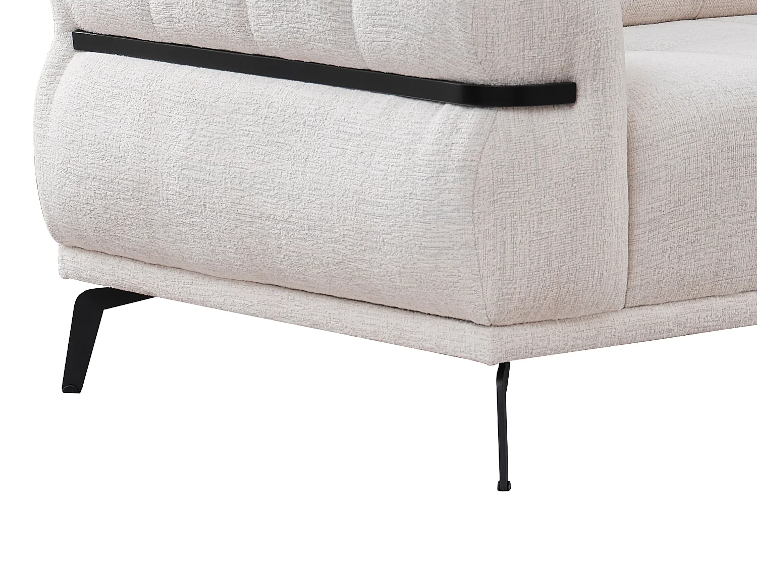 Driezitsbank van ivoorwitte stof met textuur BELDOJA