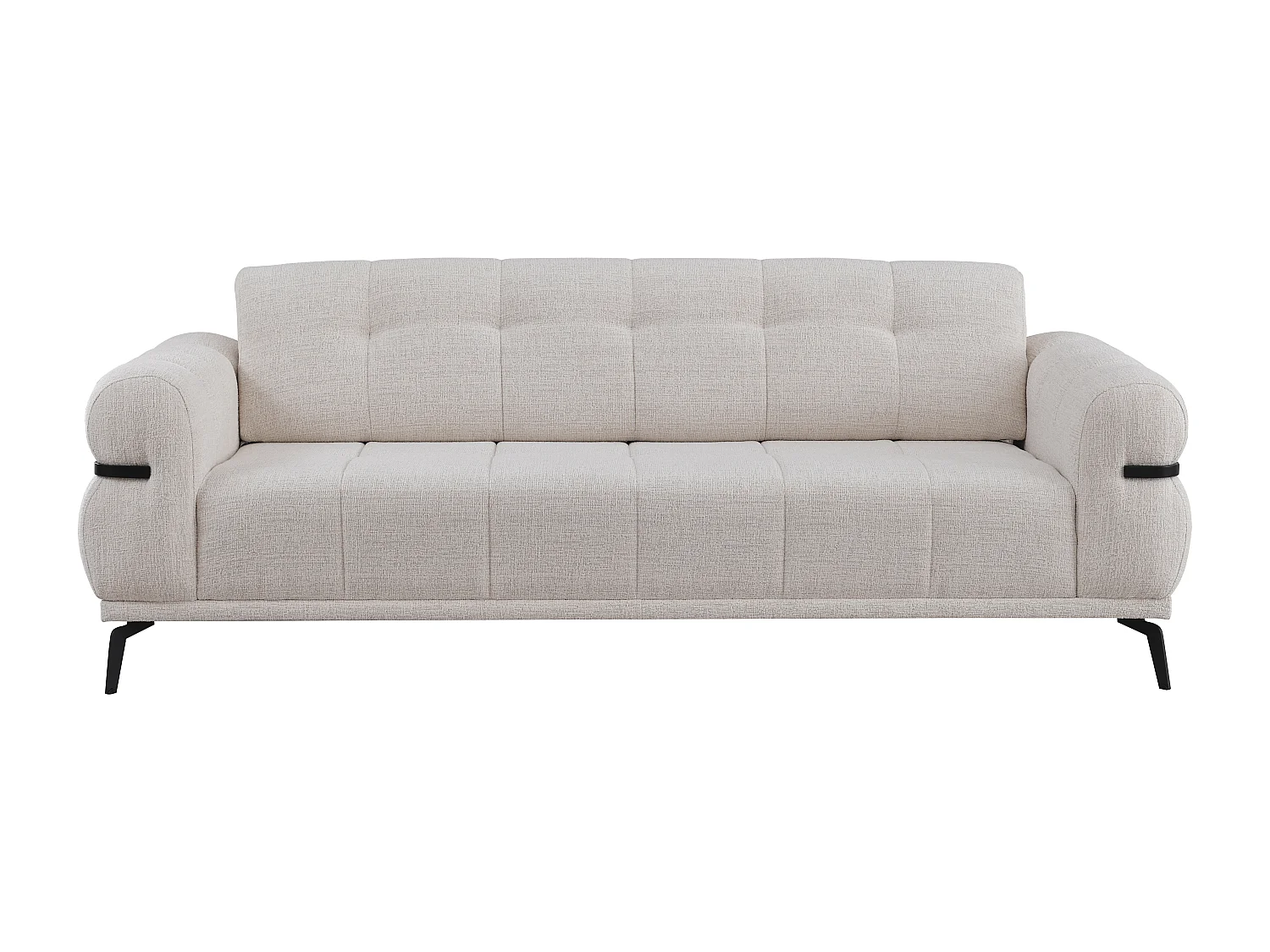 Divano 3 posti in Tessuto testurizzato Bianco avorio - BELDOJA