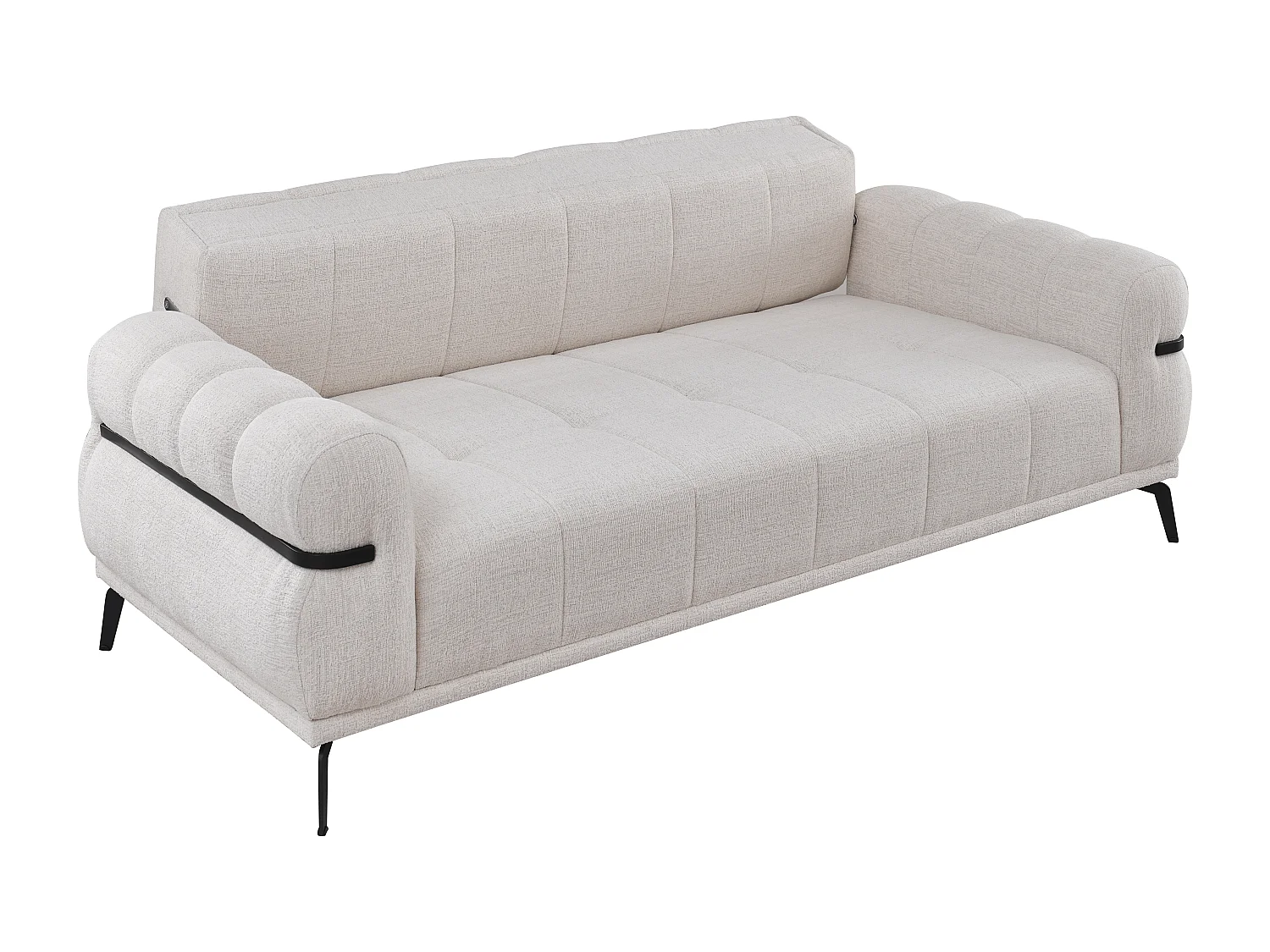 Divano 3 posti in Tessuto testurizzato Bianco avorio - BELDOJA