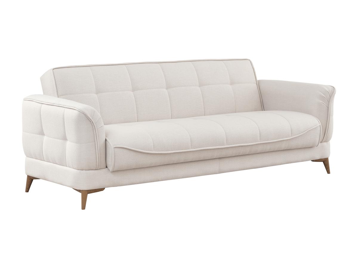 Schlafsofa Klappsofa 3-Sitzer - Stoff - Beige - PODIDA günstig online kaufen