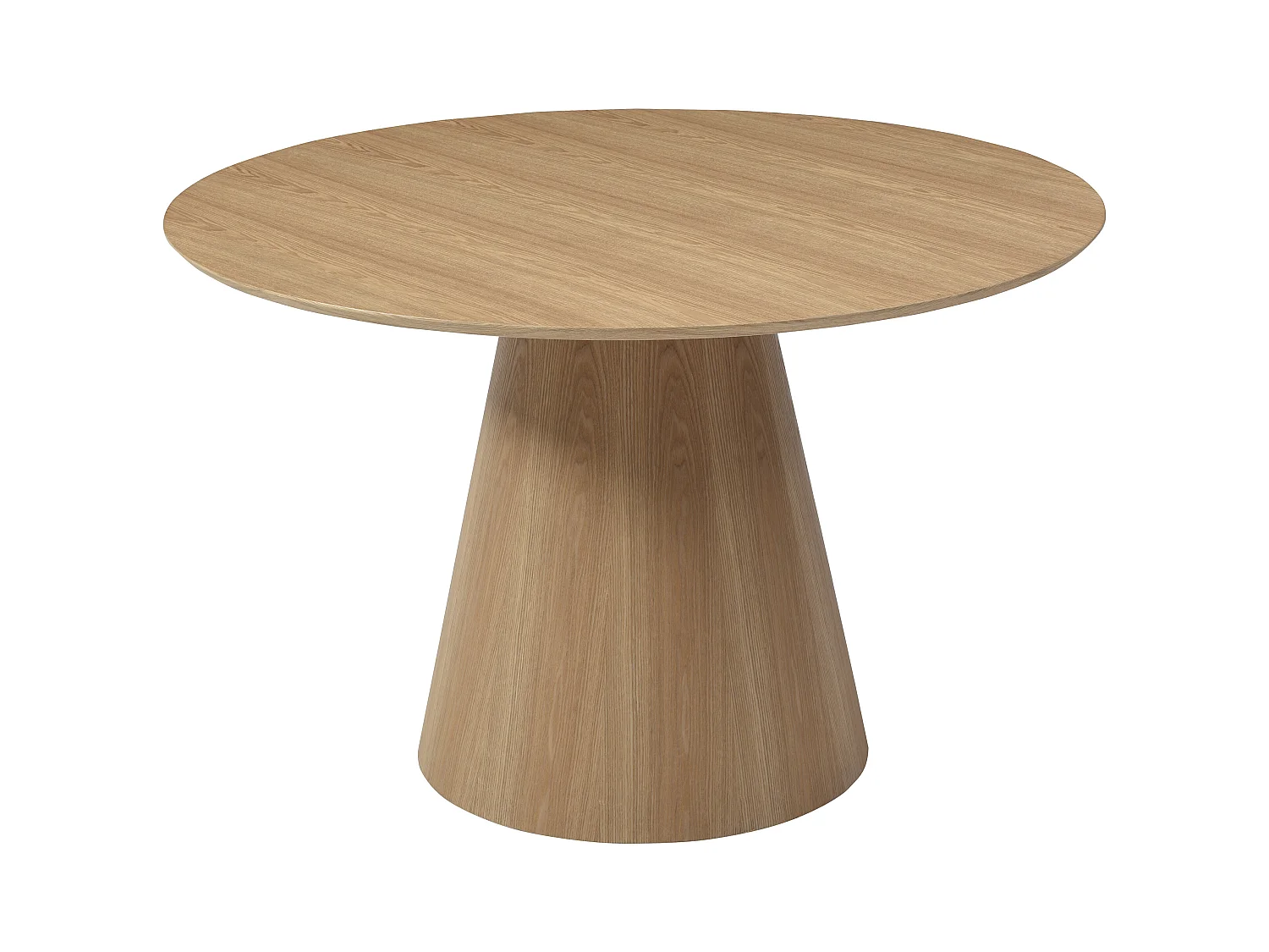 Table à manger ronde 4 personnes placage frêne - Naturel clair - ANTALIZA