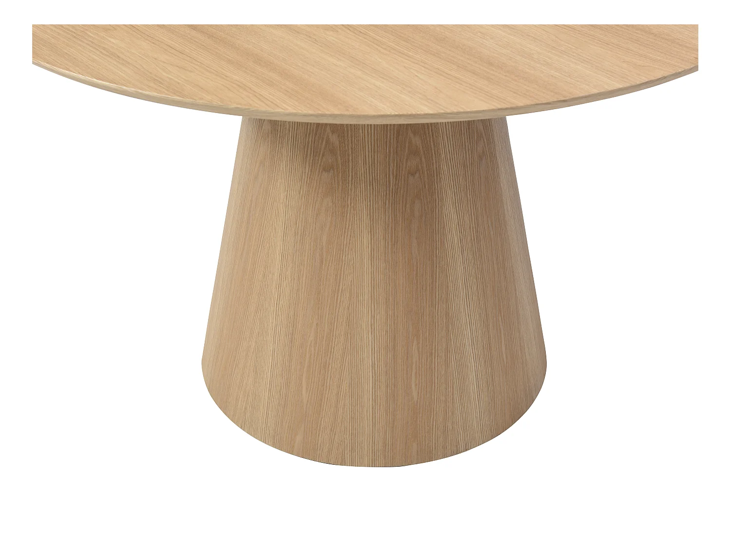 Table à manger ronde 4 personnes placage frêne - Naturel clair - ANTALIZA