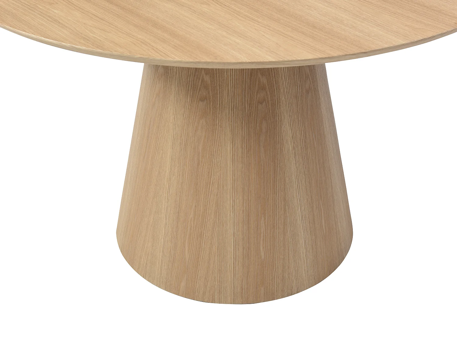 Table à manger ronde 4 personnes placage frêne - Naturel clair - ANTALIZA