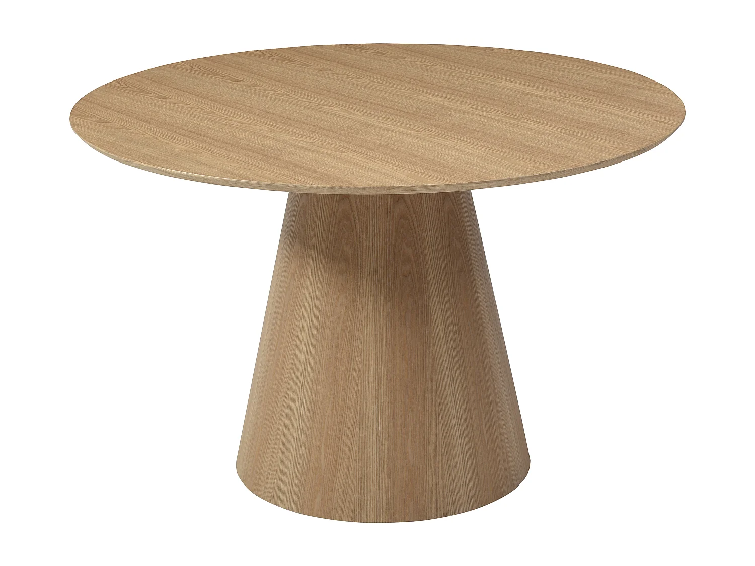 Table à manger ronde 4 personnes placage frêne - Naturel clair - ANTALIZA