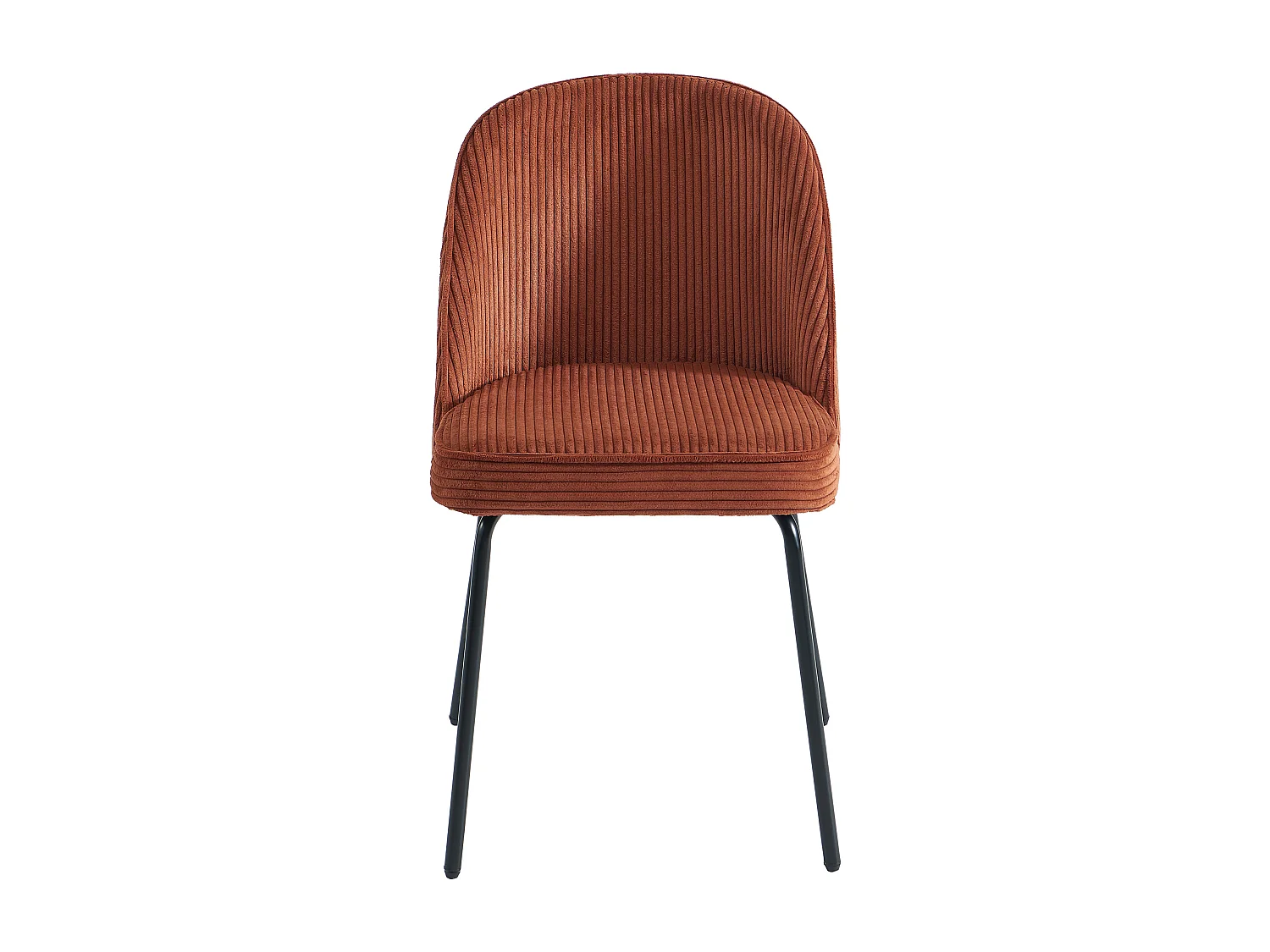 Set van 2 stoelen van ribfluweel en zwart metaal - Terracotta - ALPALI