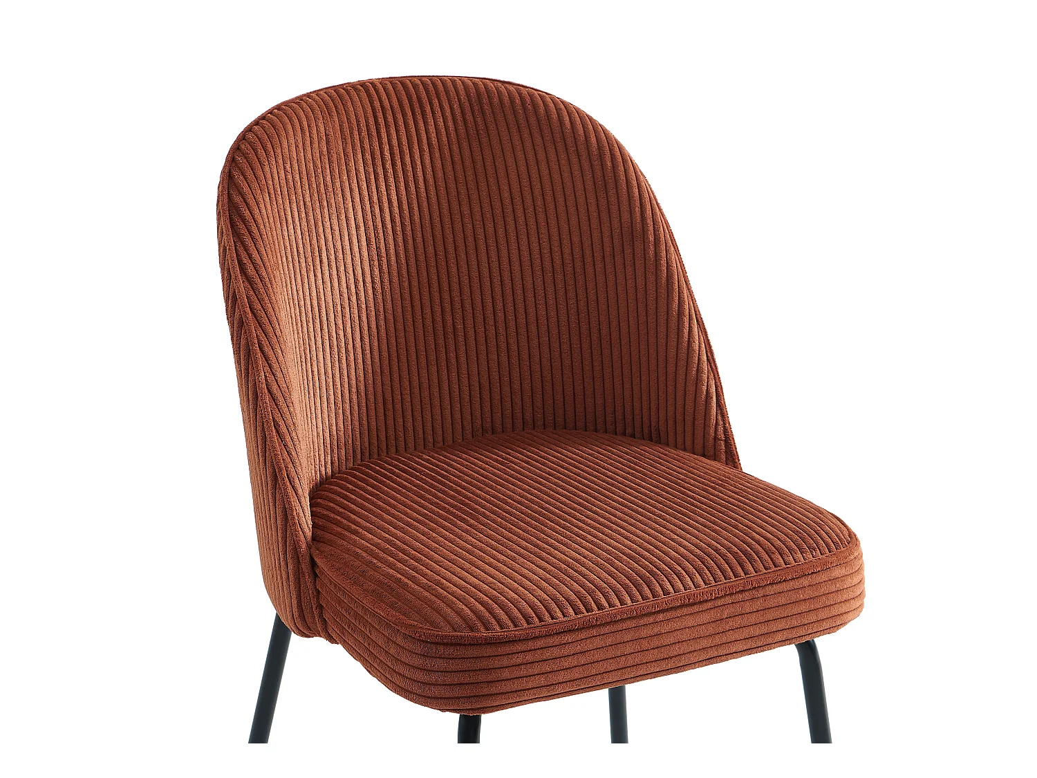 Sæt med 2 stole i fløjl og sort metal - Terracotta - ALPALI