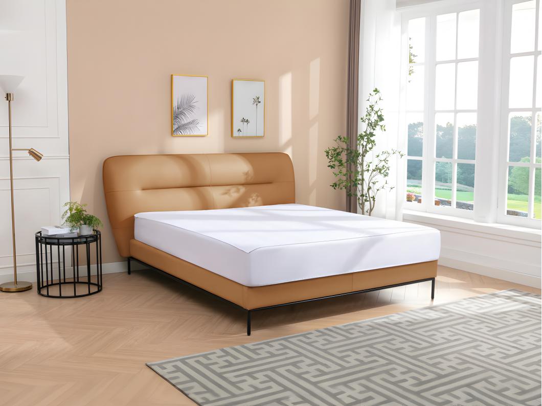Letto 160 x 200 cm Pelle Cammello Con materasso - JODALA