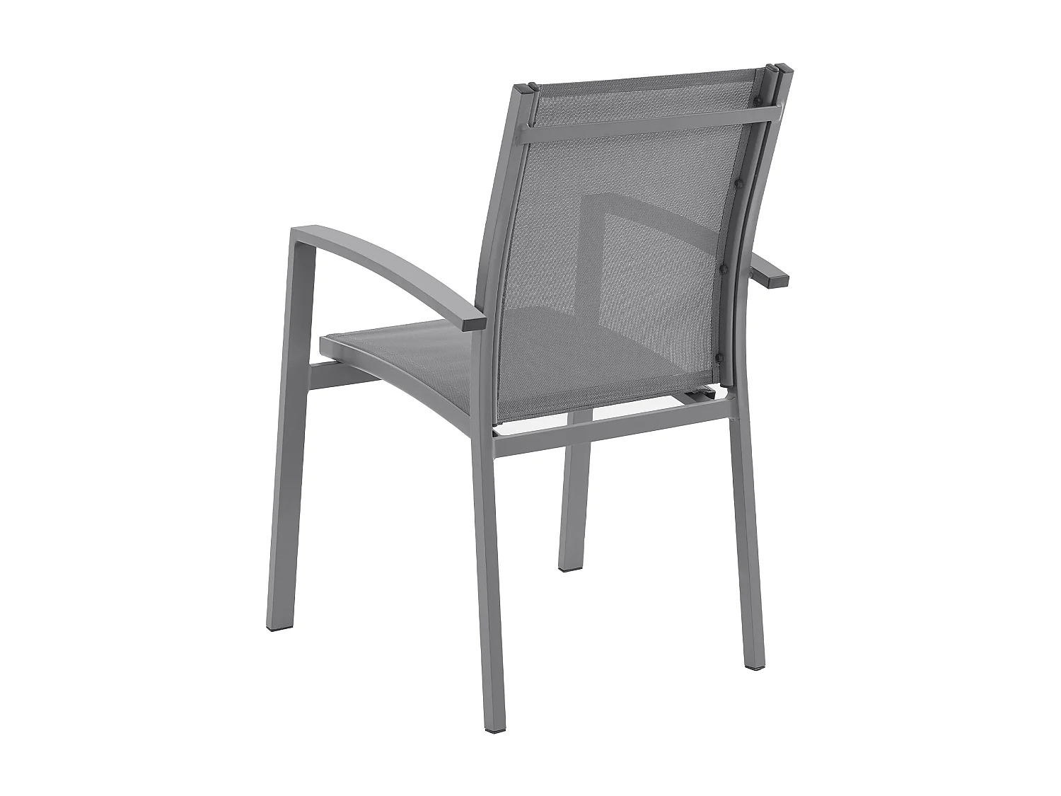Lot de 2 fauteuils de jardin empilables en aluminium et textilène - Gris anthracite - TELTO de MYLIA