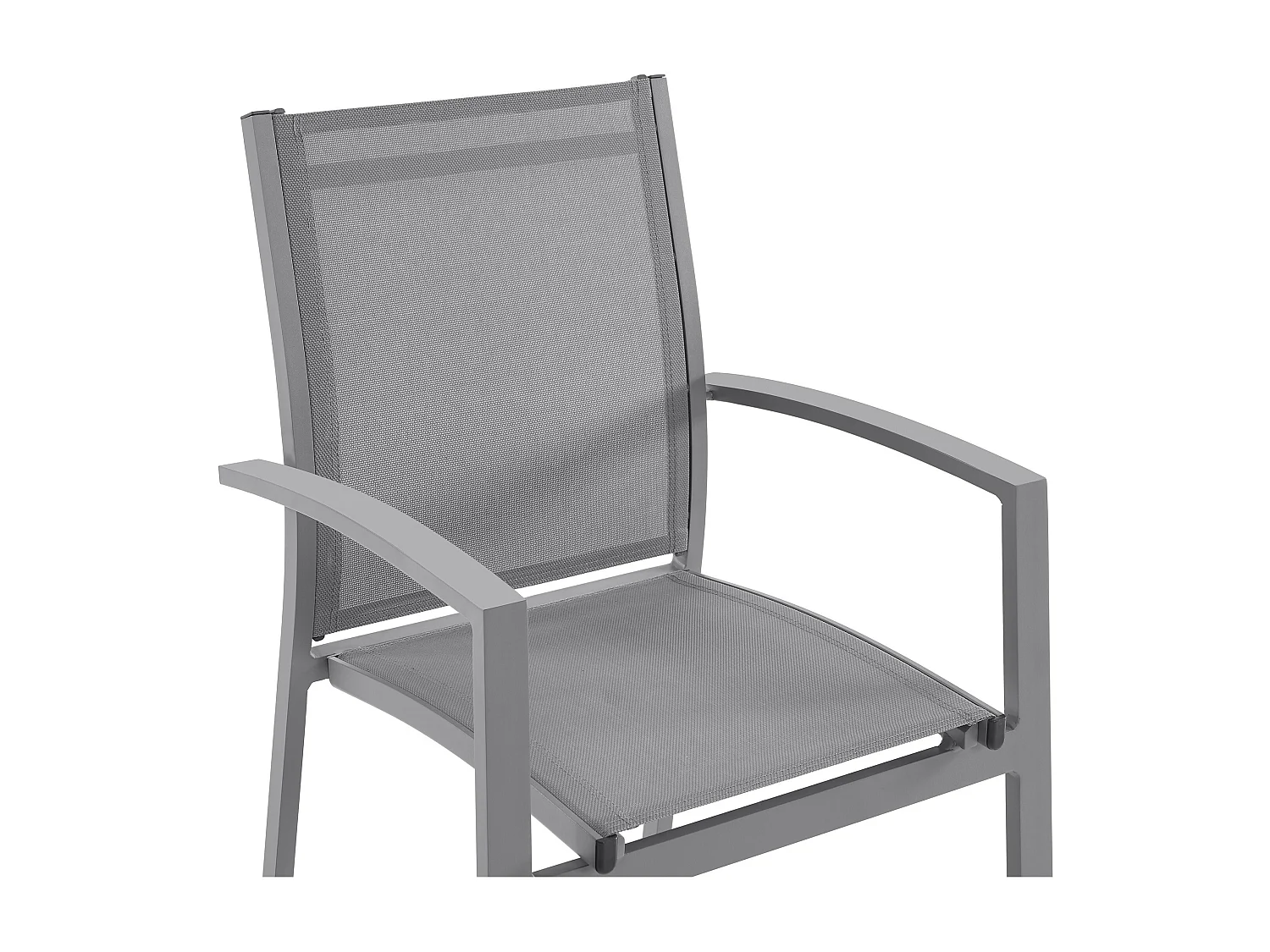Lot de 2 fauteuils de jardin empilables en aluminium et textilène - Gris anthracite - TELTO de MYLIA