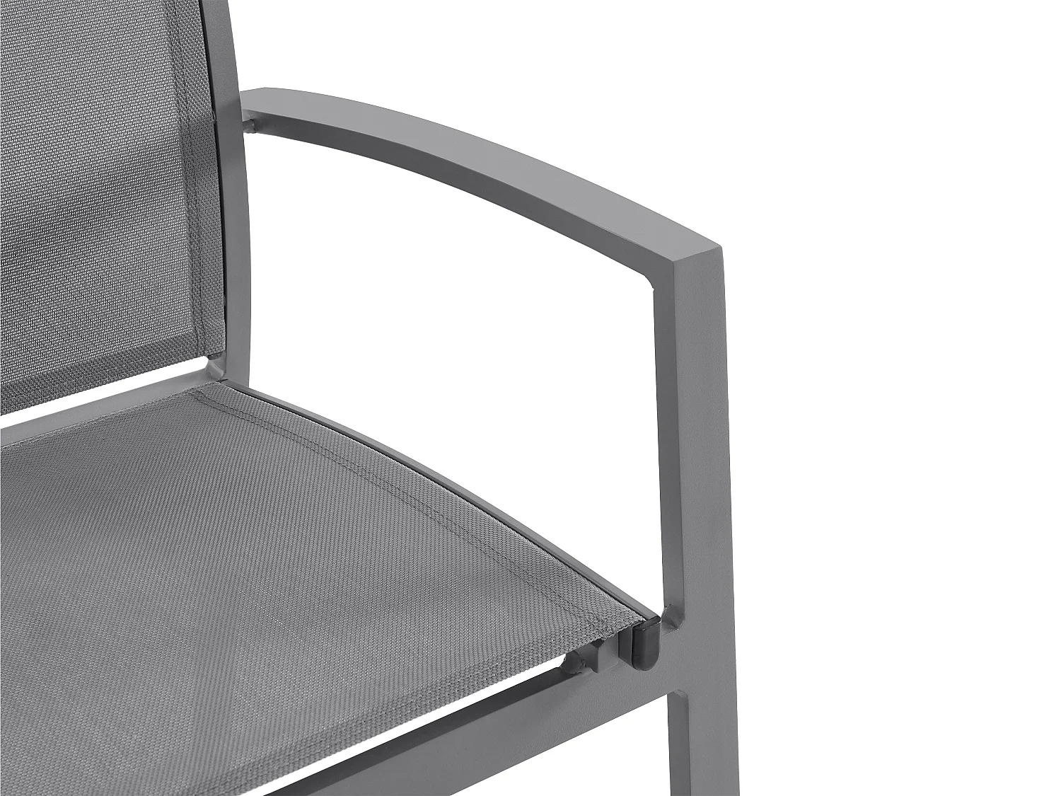 Lot de 2 fauteuils de jardin empilables en aluminium et textilène - Gris anthracite - TELTO de MYLIA