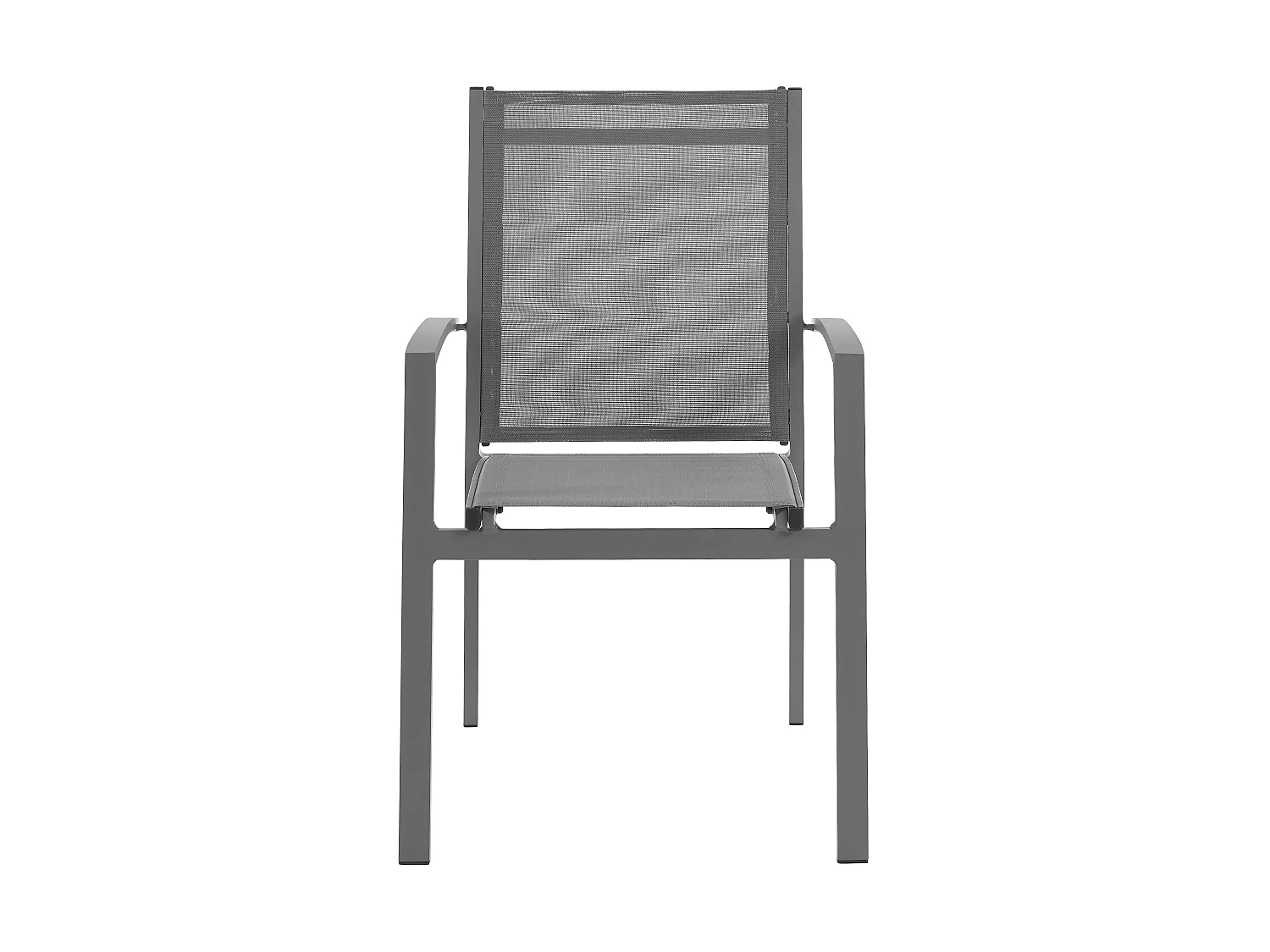 Lot de 2 fauteuils de jardin empilables en aluminium et textilène - Gris anthracite - TELTO de MYLIA