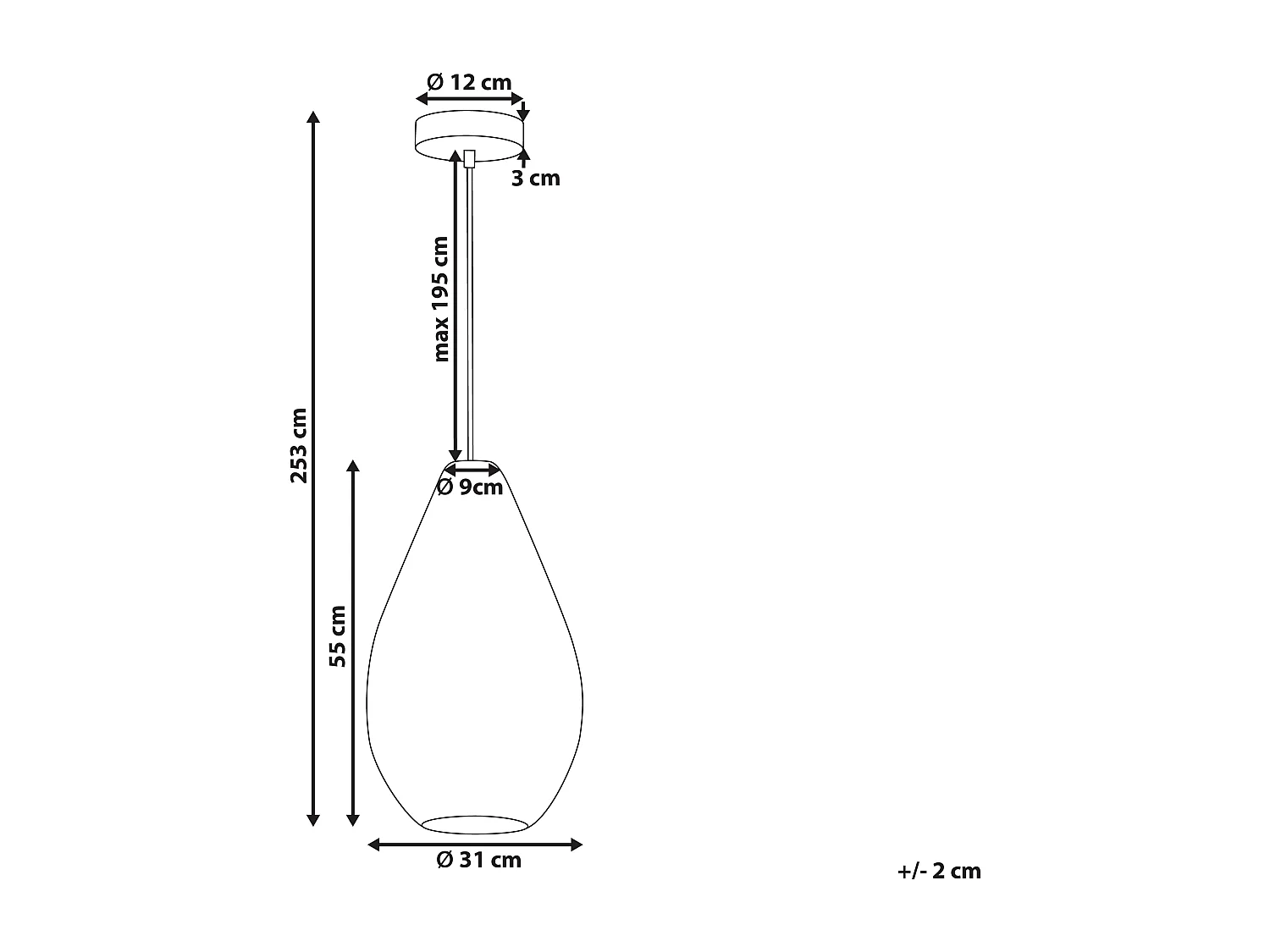 Lampe suspension ANNOTTO Coton Noir