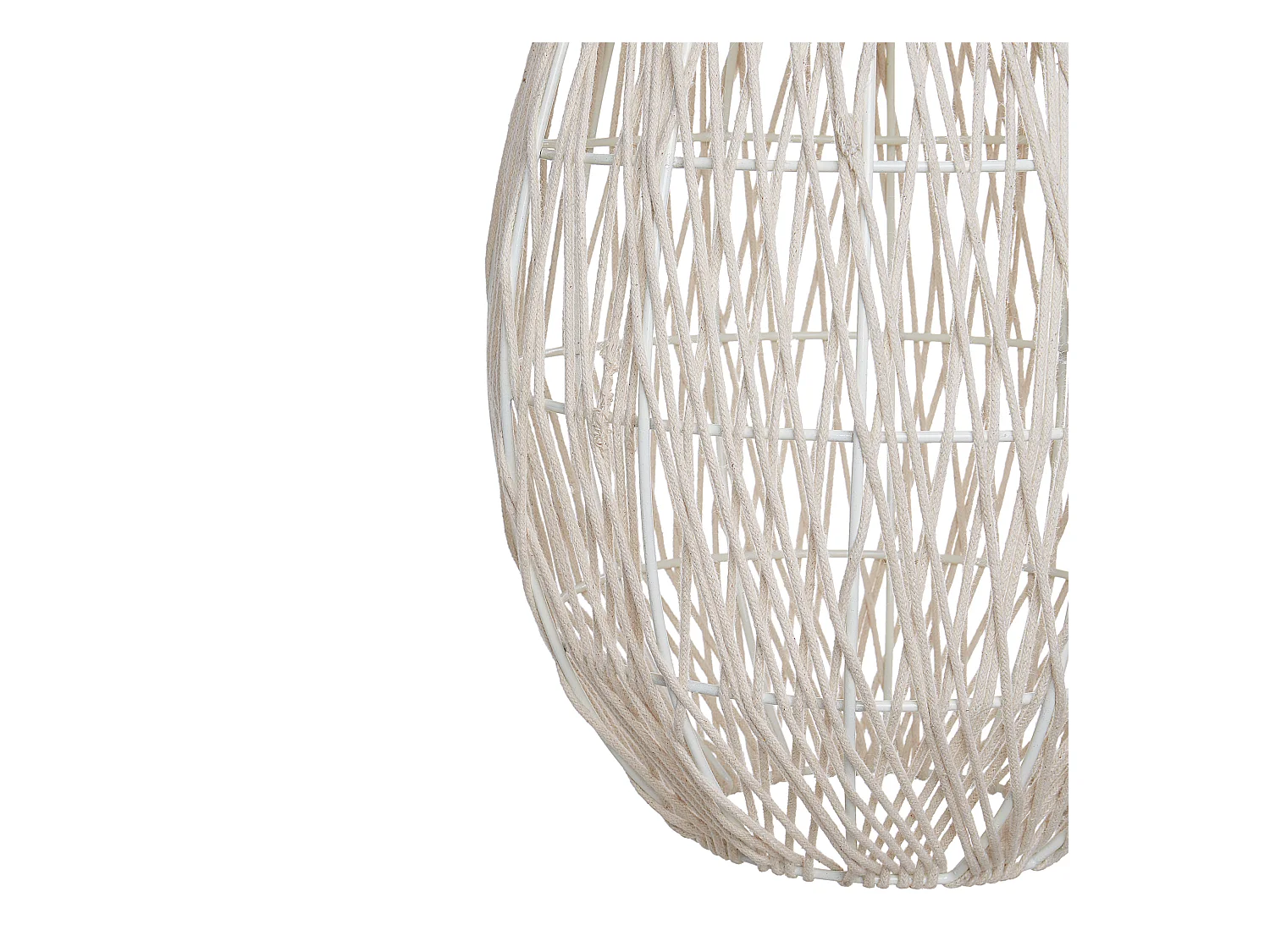 Hängeleuchte aus Baumwolle Käfigschirm Handgefertigt Natur Japandi Stil Beige Anotto