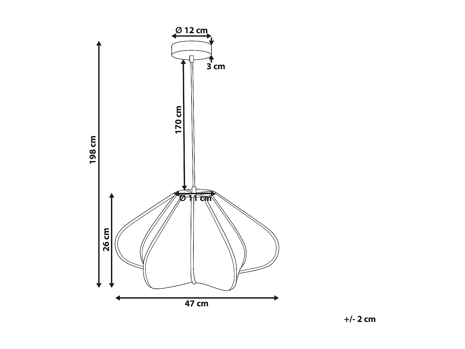 Lampe suspension PULAI Coton Beige