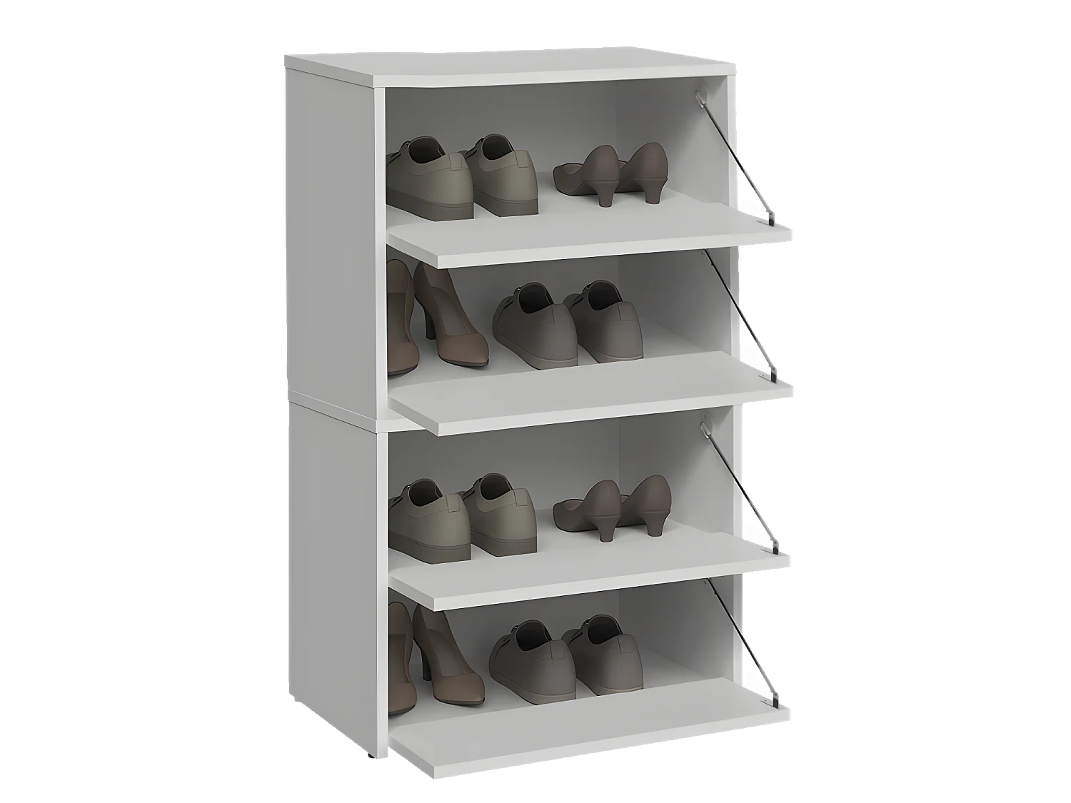 MONZ - Scarpiera componibile - Dimensioni 60x36x88cm - 4 ante a soffietto