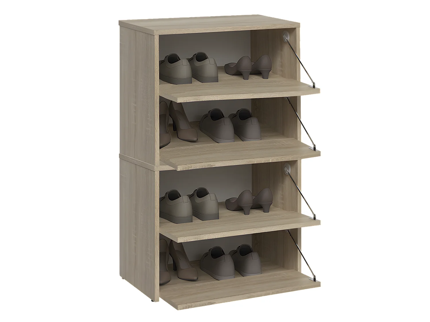 MONZ - Scarpiera componibile - Dimensioni 60x36x88cm - 4 ante a soffietto