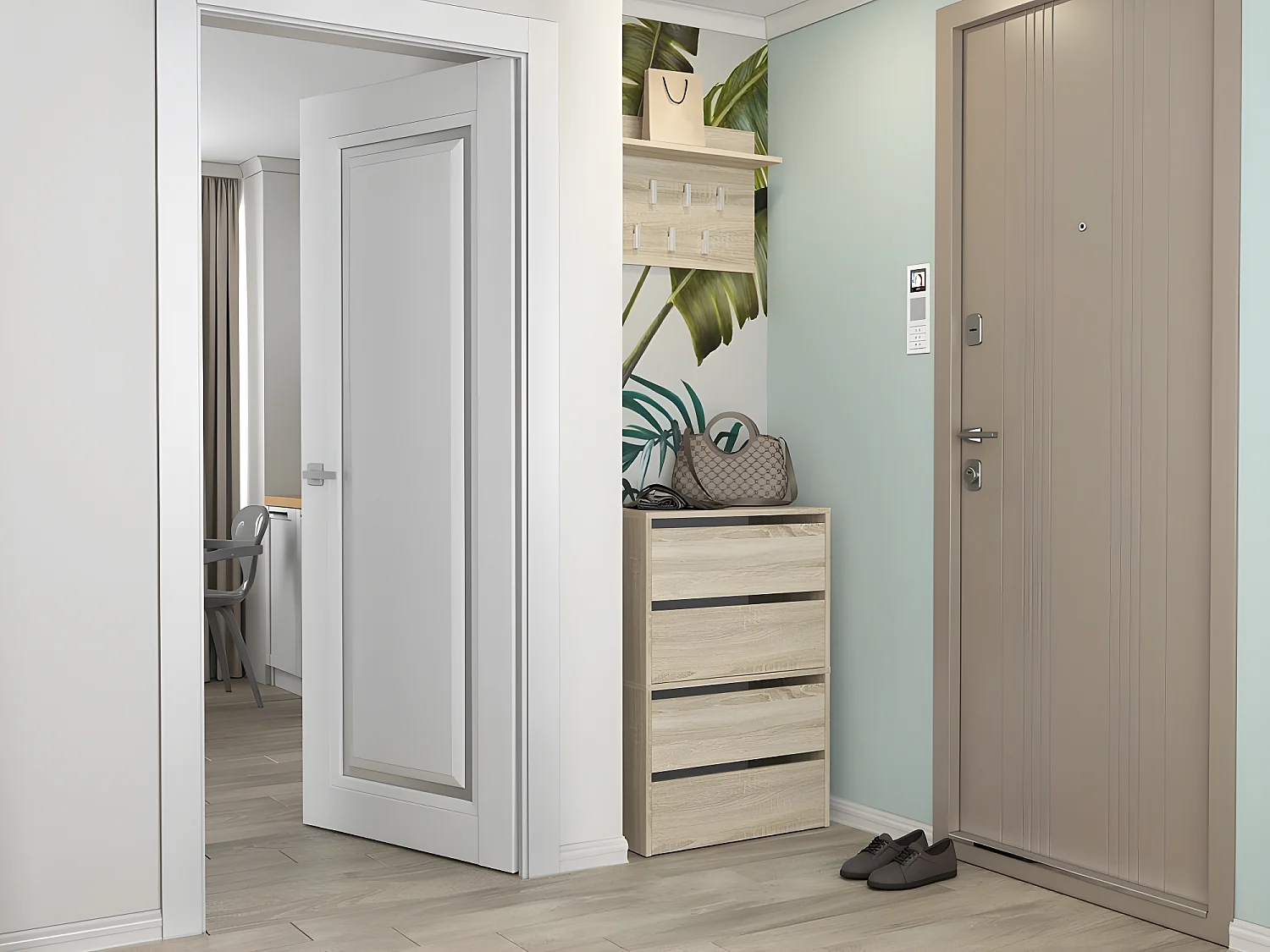 MONZ - Scarpiera componibile - Dimensioni 60x36x88cm - 4 ante a soffietto