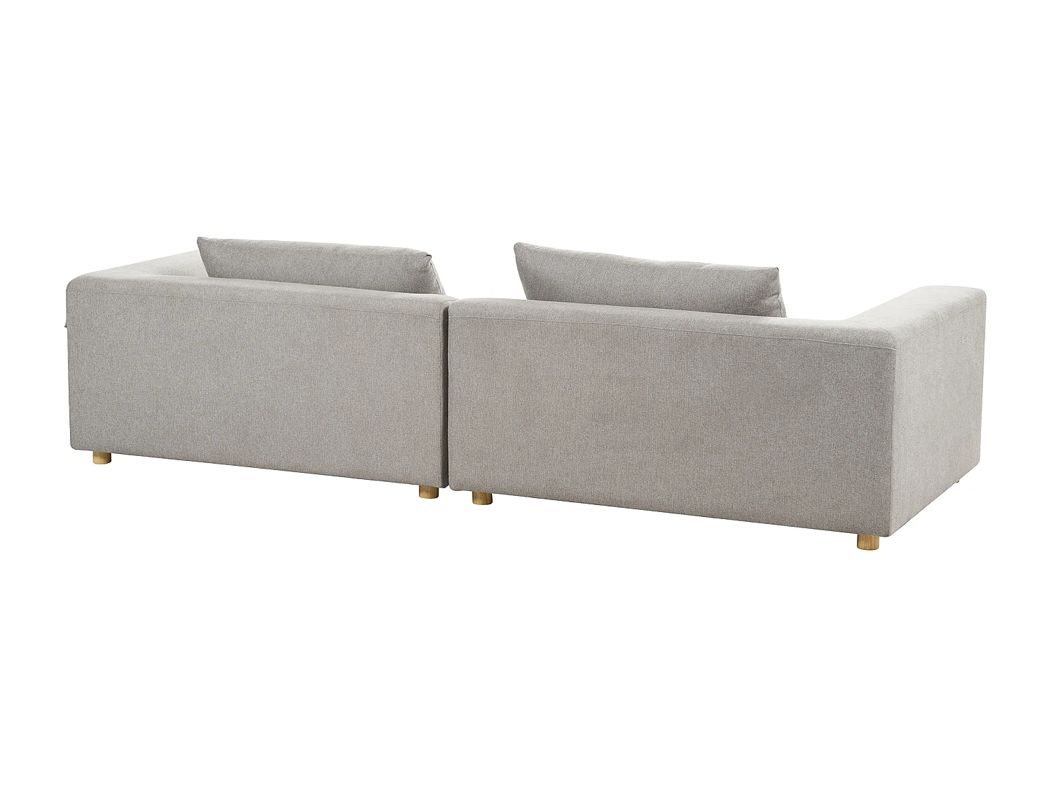 3-Sitzer Sofa Stoffbezug grau mit breiten Armlehnen Dekokisssen modern Lermon