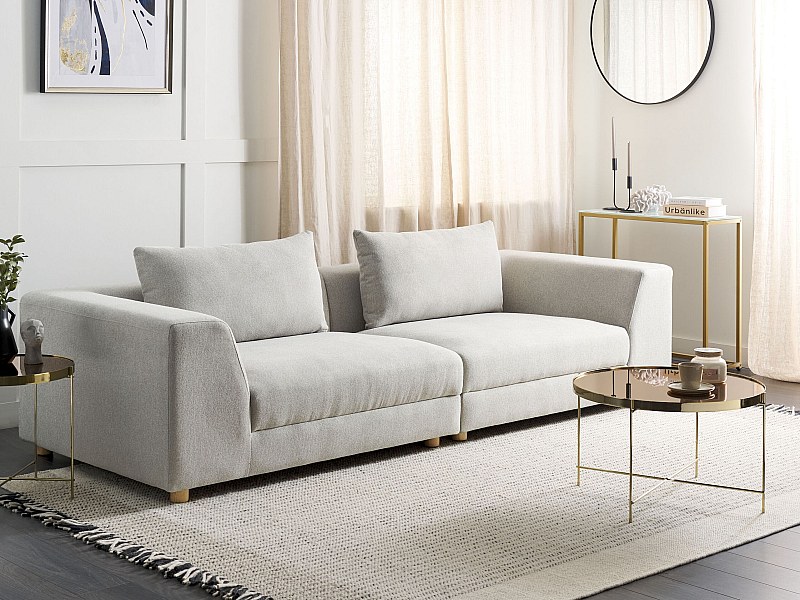 Canapé LERMON Tissu Gris clair 3 places