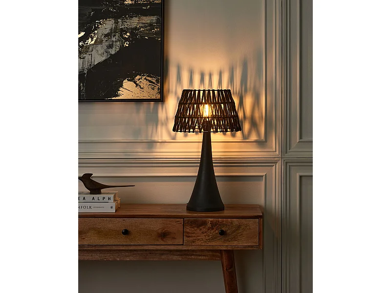 Lampada da tavolo PELLEJAS Legno di mango Nero