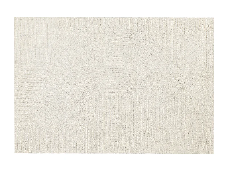 Teppich Wolle beige mit abstraktem Muster rechteckig 160x230 cm Kurzflor Dagari