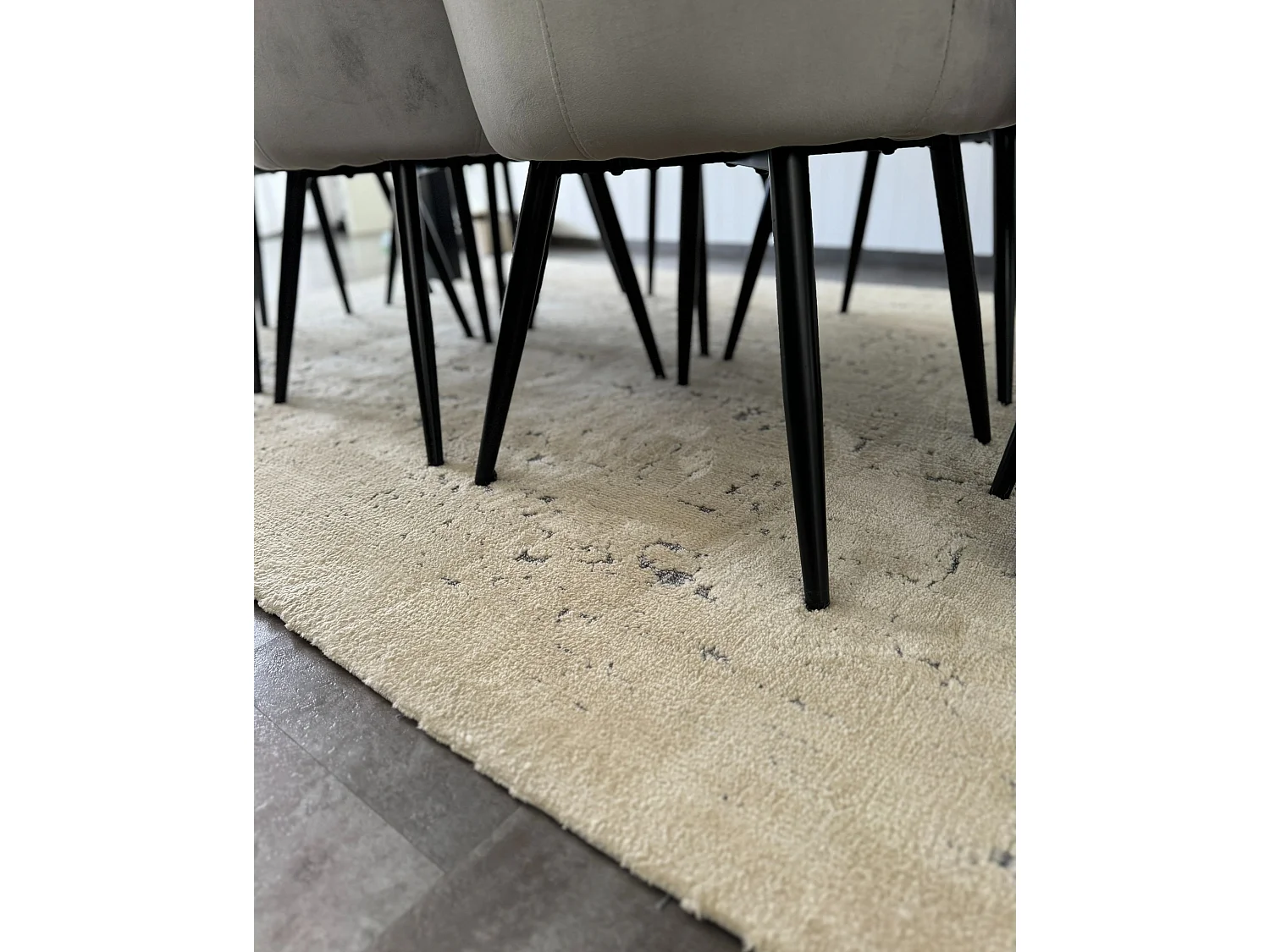Teppich creme / grau 300 x 400 cm abstraktes Muster Kurzflor NAKUS